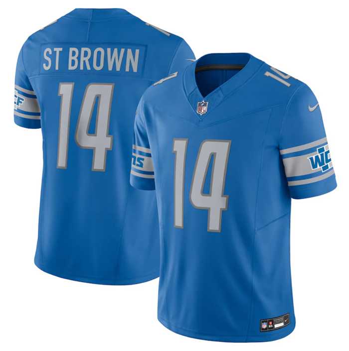 Men & Women & Youth Detroit Lions #14 Amon-Ra St. Brown Blue 2023 F.U.S.E. Vapor Untouchable Limited Stitched Jersey